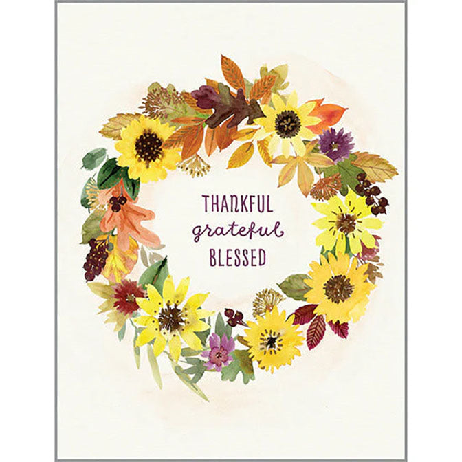 Thanksgiving card - Sunflower Wreath