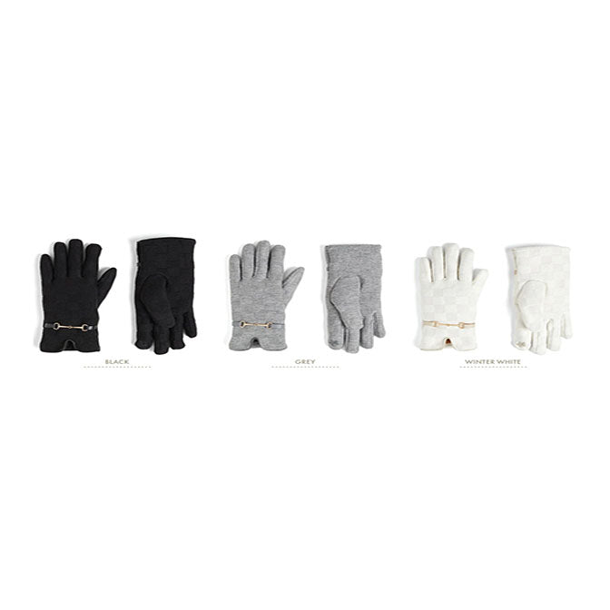 Tonal Checkered Touchscreen Glove