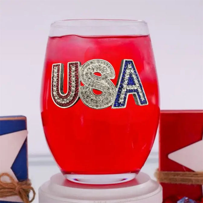 USA Stemless Wine Glass