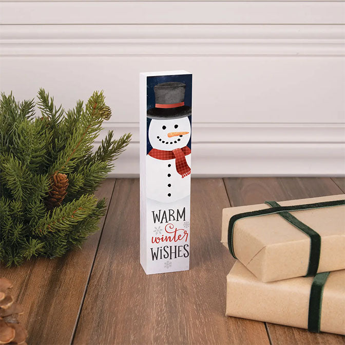 Warm Winter Wishes Wood Block Décor