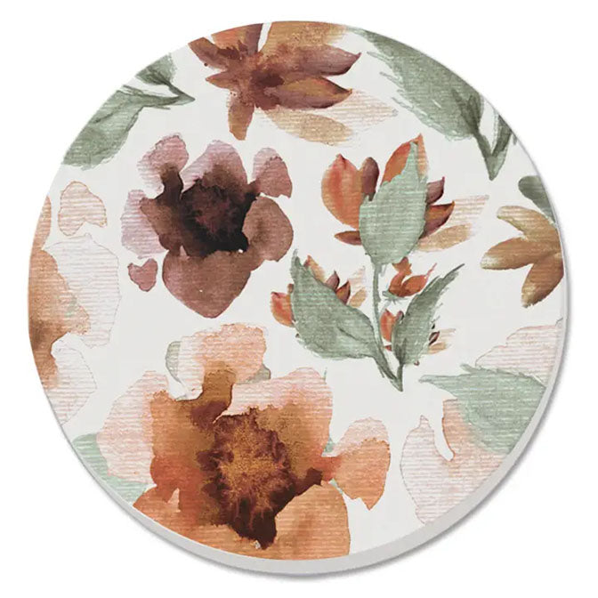 Thirstystone Watercolor Floral Single Absorbent Stone Coaster