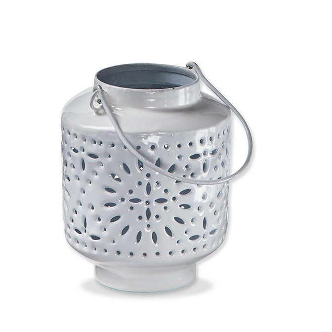 White Aura Enamel Lantern Small