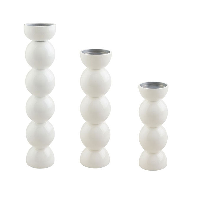 White Lacquer Candlestick