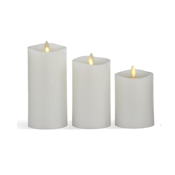 White Wax Luminara Pillar Candles