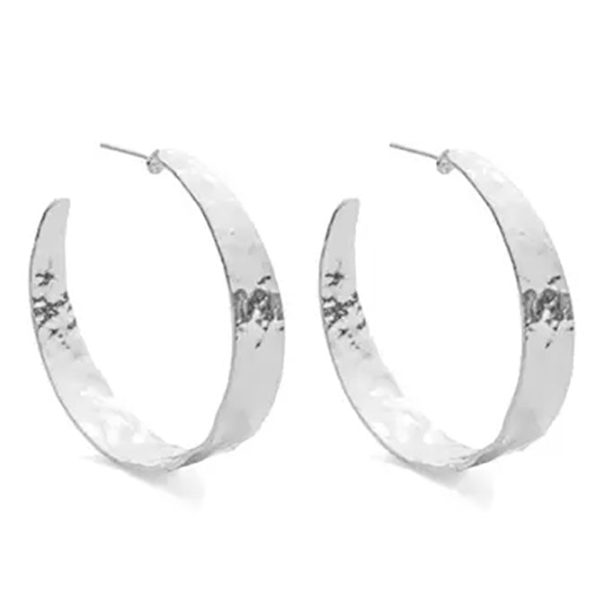 Wide Gilded Collection Hoops-Silver