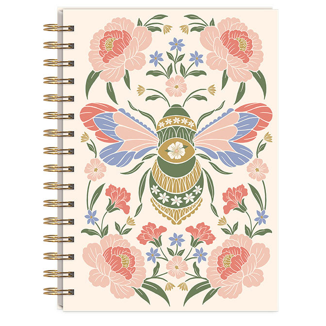 Wildflower Meadow Bee Spiral Journal
