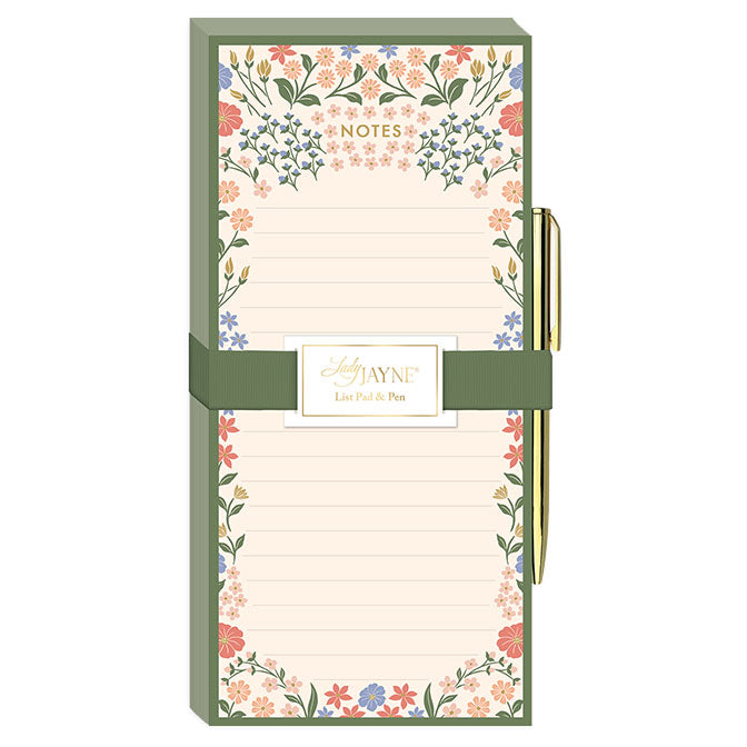 Wildflower Meadow Ditsy Magnetic List Pad with Pen