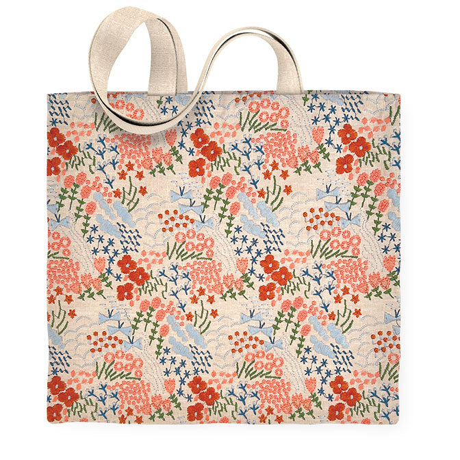 Wildflower Meadow Multi Embroidered Tote
