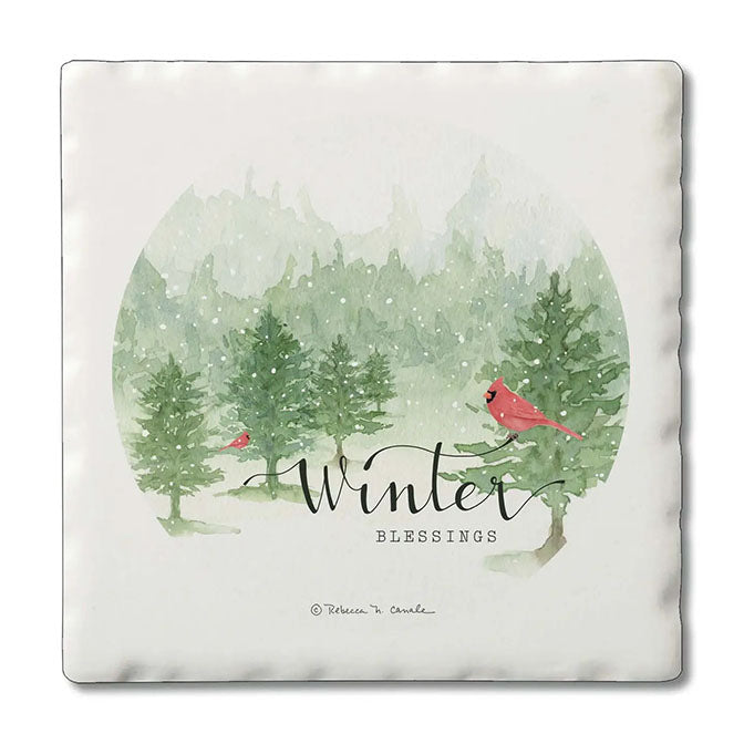 Winter Blessings Absorbent Tumbled Tile