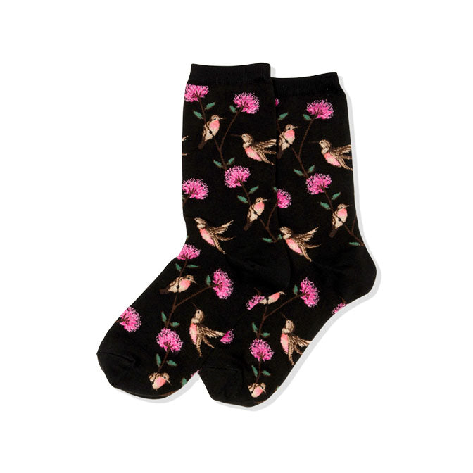 Hummingbirds Sock Black