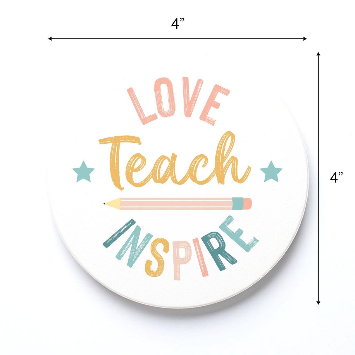 Ceramic Coaster, Love Teach Inspire
