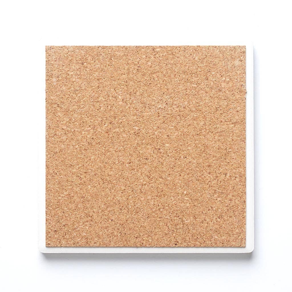 Ceramic Square Coaster-Wooden American Flag
