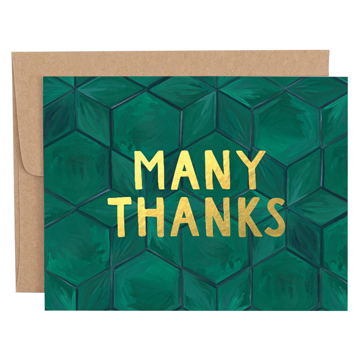 Green Tile Thank You Greeting Card