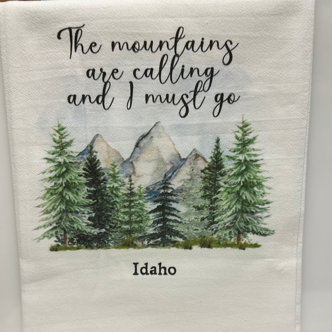 The Mountains Are Calling Flour Sack Towel