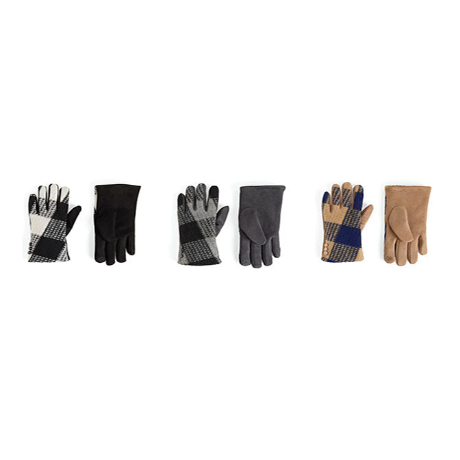 Large Checkered Touchscreen Gloves