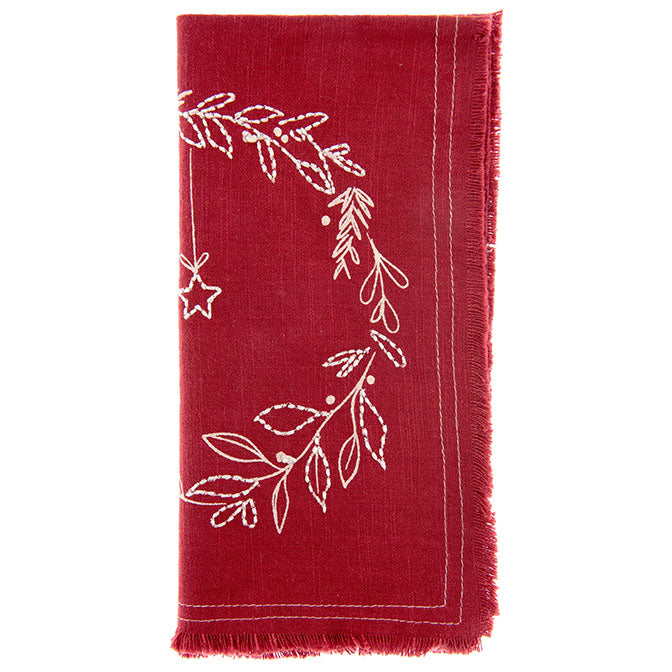 Embroidered Cotton Dinner Napkins