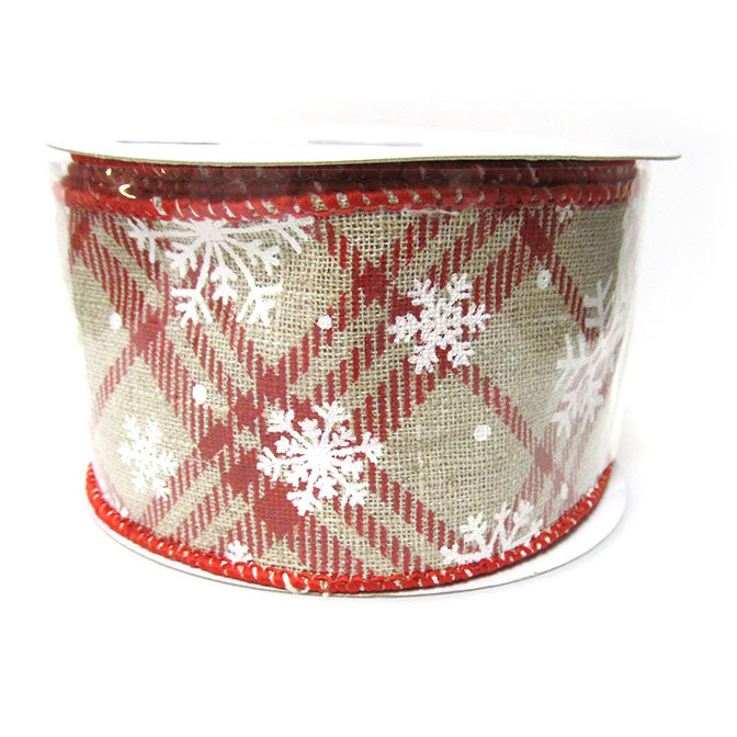 Natural Lattice Plaid Snowflake Ribbon