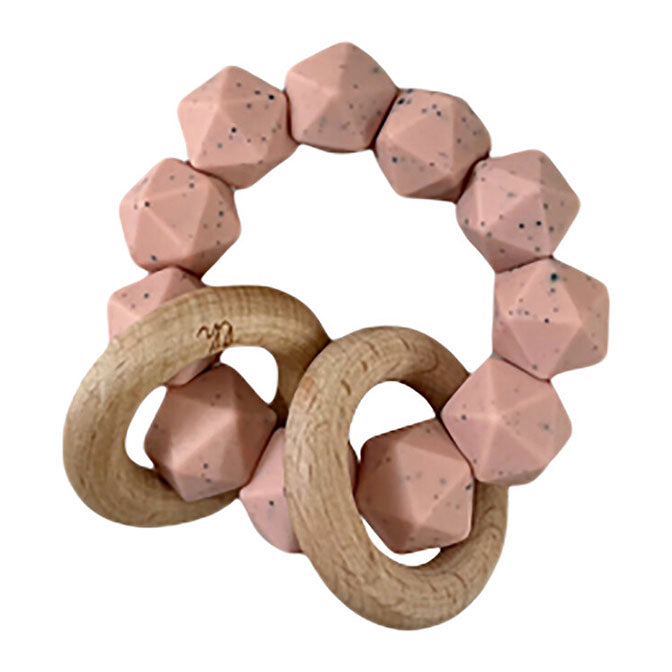 Abby Rattle Dusty Pink Speckle