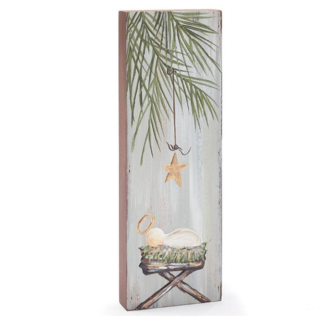 Baby Jesus Lying In Manger Shelf Sitter