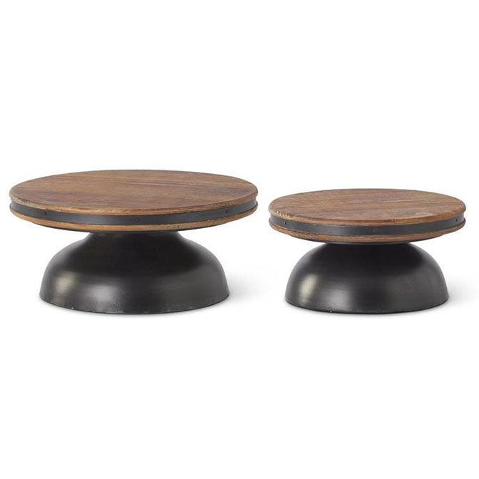 Black Metal w/Wood Top Round Risers