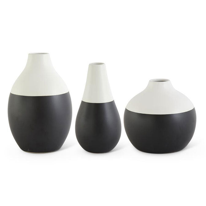 Black & White Stoneware Vases