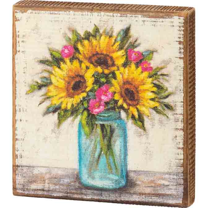 Sunflowers Block Sign