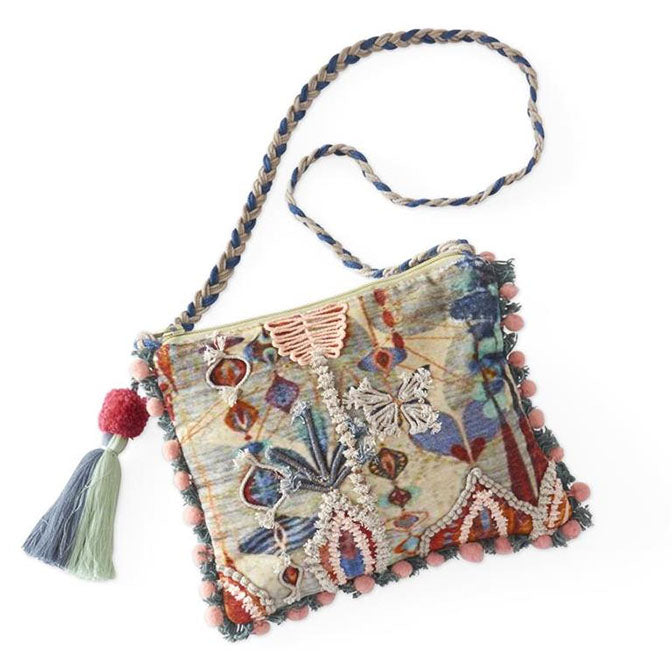 Blue Canvas Boho Crossbody