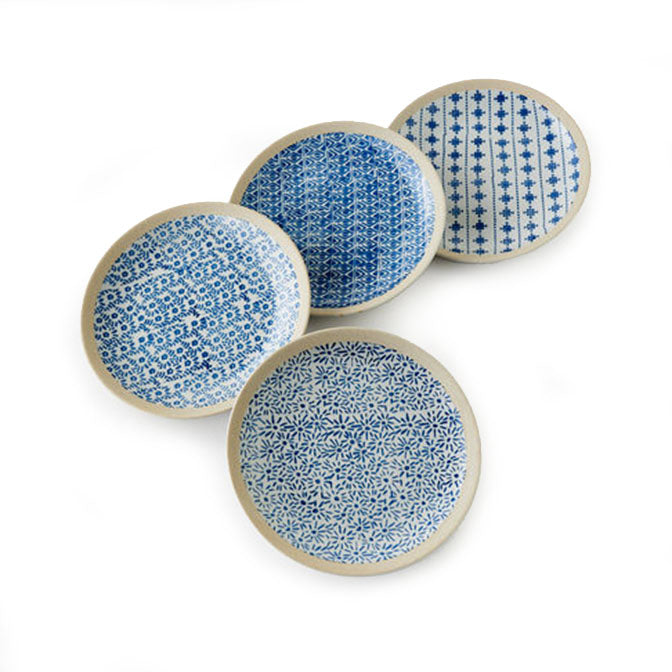 Blue & White Stoneware Dinner Plates