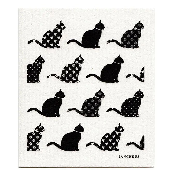 Black Cats Swedish Dishcloth