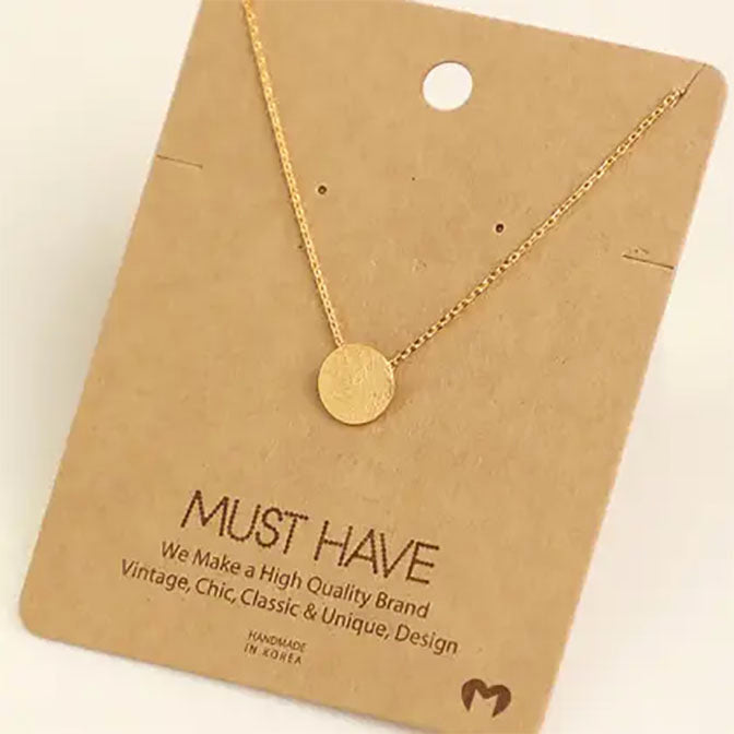 Circular Pendant Necklace-Gold