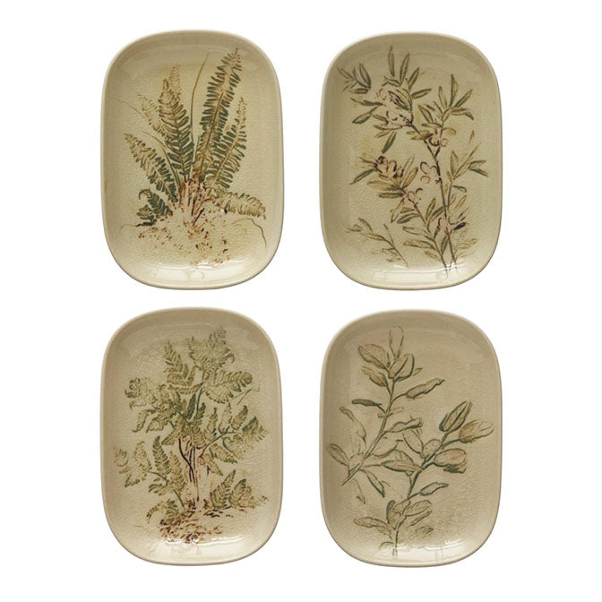 Debossed Stoneware Dish, 4 Styles (Each One Will Vary)
