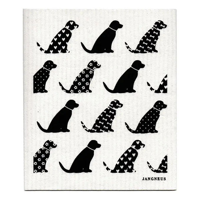 Black Dogs Swedish Dishcloth