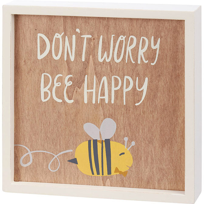 Inset Box Sign - Bee Happy