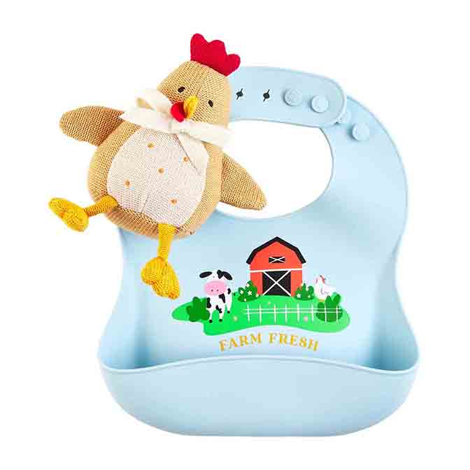 Farm Silicone Bib Rattle
