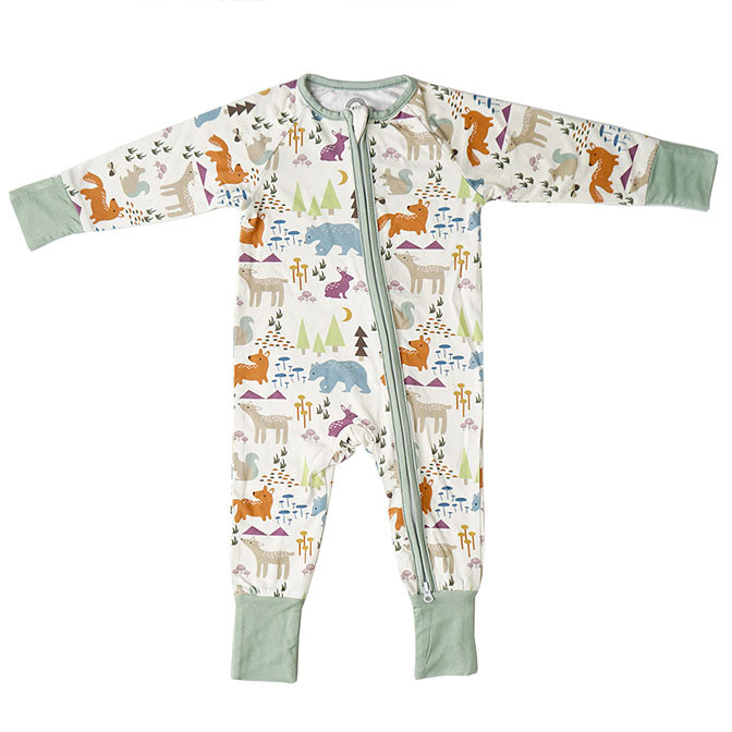 Forest Friends Animals Bamboo Baby Convertible Footie Pajama