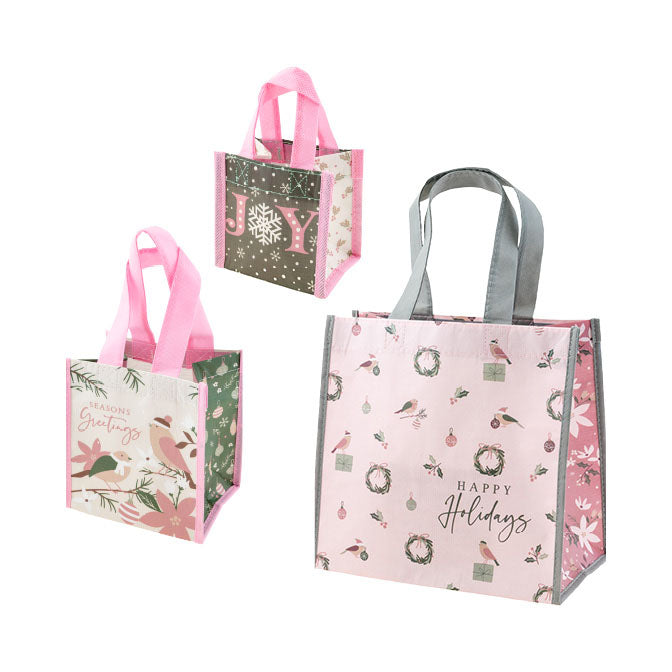 Happy Holidays Recycled Gift Bag- Set of 3