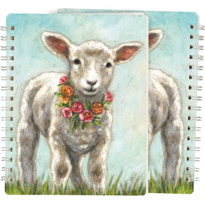 Lamb Wreath Spiral Notebook
