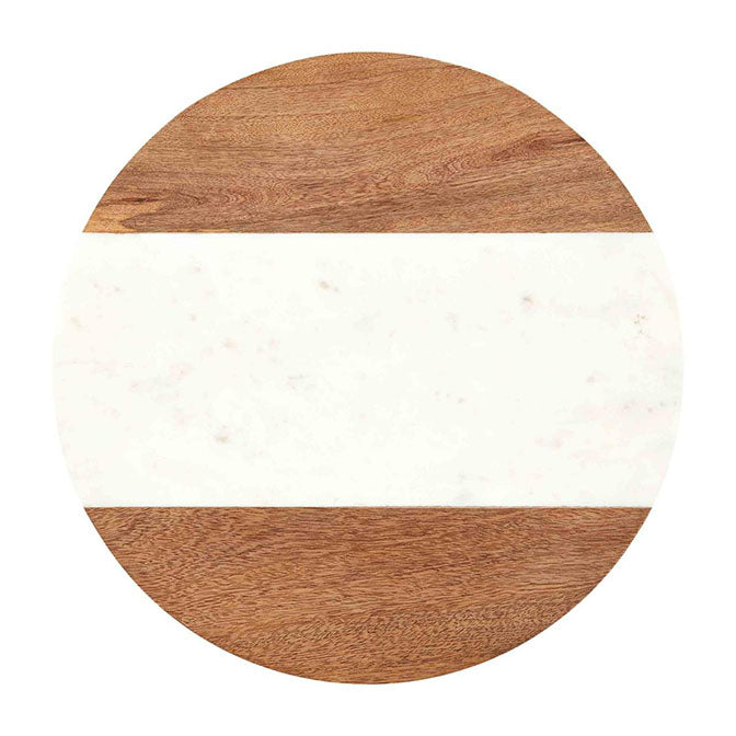 Marble and Wood Lazy Susan