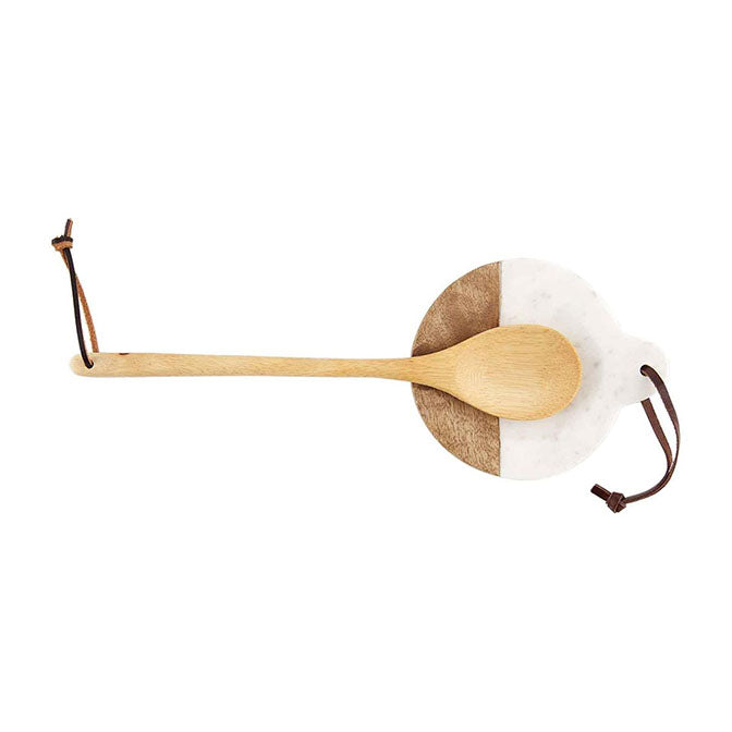 Marble & Wood Spoon Rest