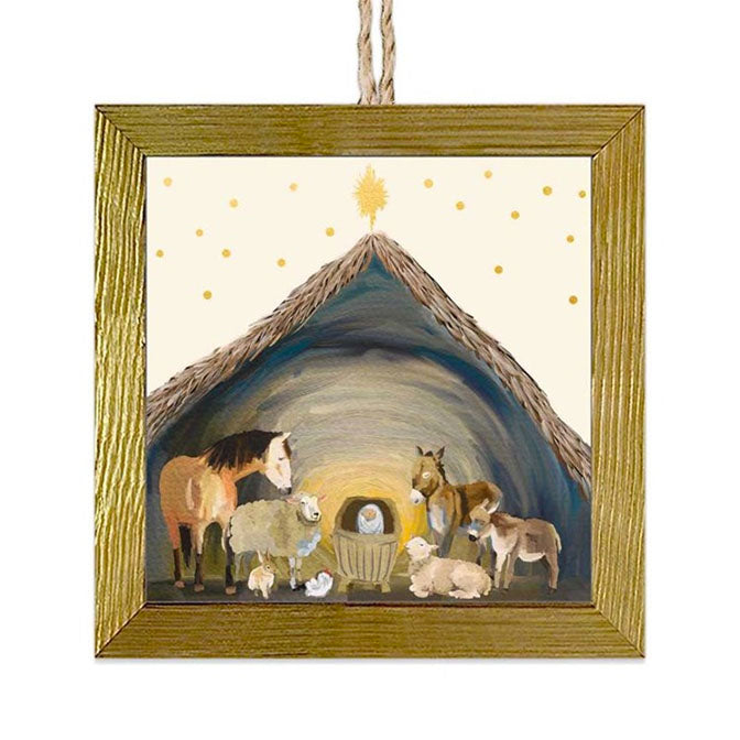 Nativity Manger-Cream Ornament