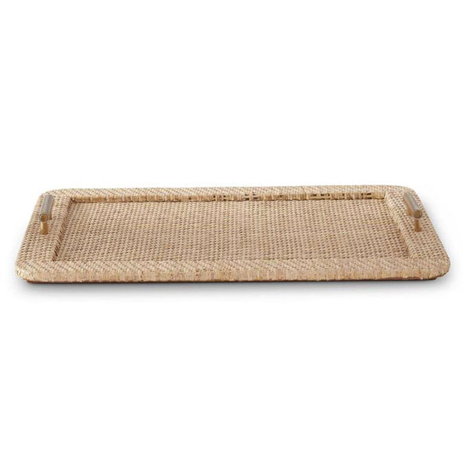Rattan Wrapped Serving Tray