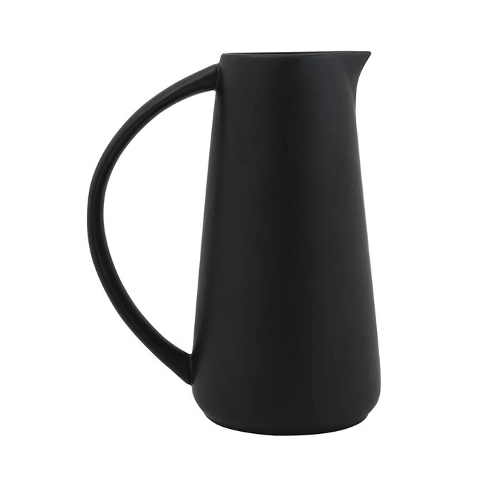Stoneware Pitcher in Matte Black