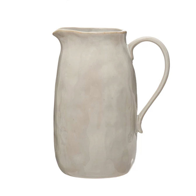 Stoneware Pitcher With Reactive Glaze