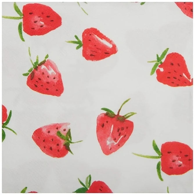 Strawberry Lemonade Beverage Napkin