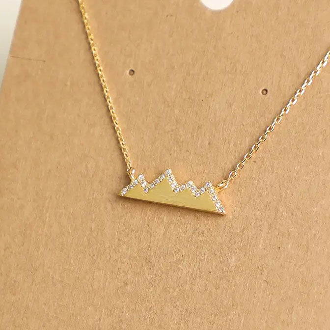 Studded Mountain Range Necklace Gold