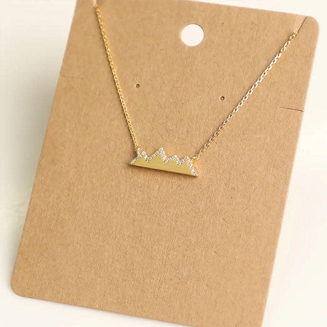 Studded Mountain Range Necklace Gold