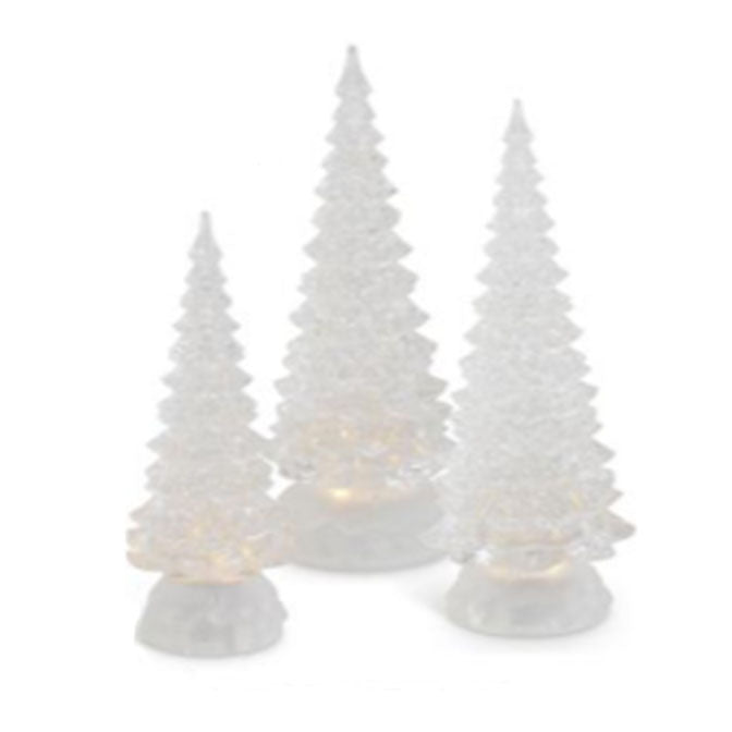 Glass Swirling Glitter LED Tree