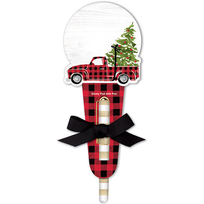 Plaid Tree Truck Die-Cut Sticky Pad