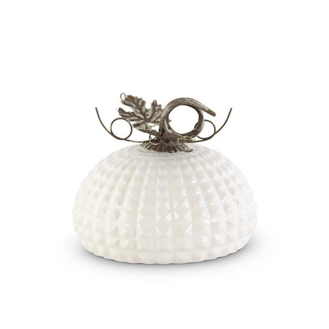 White Ceramic Diamond Cut Pumpkin