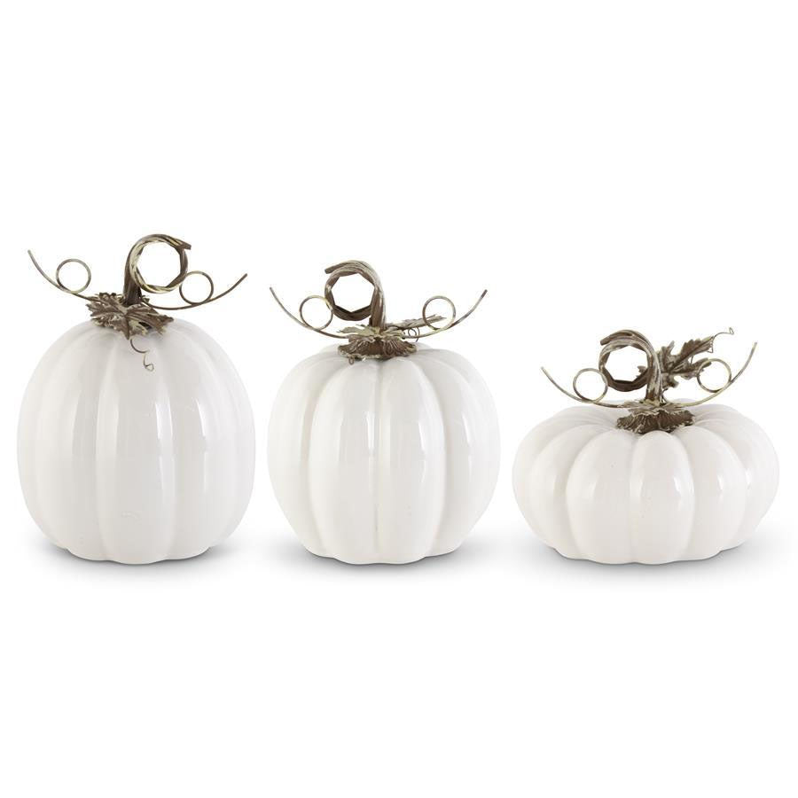 White Ceramic Pumpkins